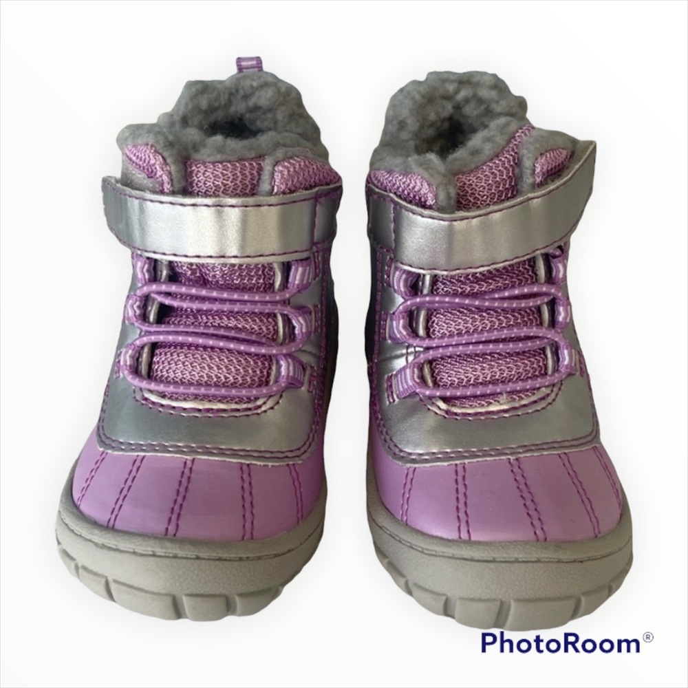 Wonder Nation Baby Toddler Purple Gray Boots Size 6